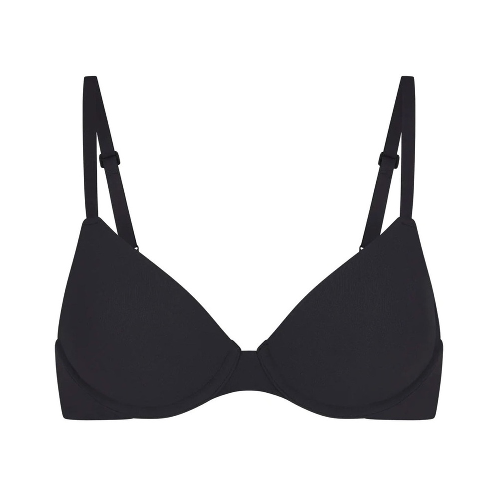 SKIMS Black Triangle Bra with Adjustable Straps